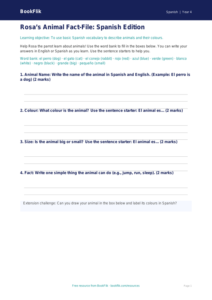 Free Animals Worksheet | Year 4 Science Template | BookFlik