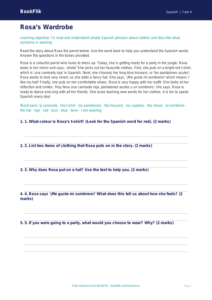 Free Clothes Comprehension | Year 4 Supported | BookFlik