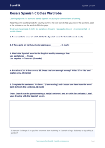 Free Clothes Worksheet | Year 4 Supported | BookFlik