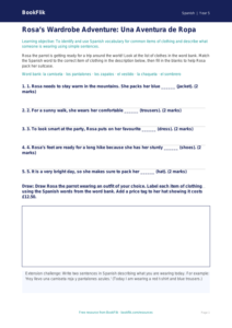 Free Clothes Activity Sheet | Year 5 Core | BookFlik