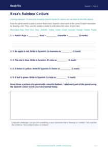 Free Colours Activity Sheet | Year 4 Supported | BookFlik
