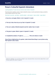 Free Colours Worksheet | Year 4 Supported | BookFlik