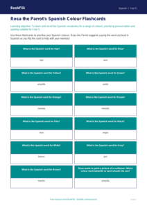 Free Colours Flashcards | Year 5 Core | BookFlik