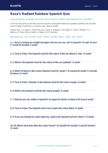 Free Colours Quiz | Year 5 Core | BookFlik