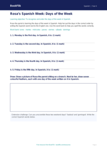 Free Days Of The Week Activity Sheet | Year 4 Supported | BookFlik