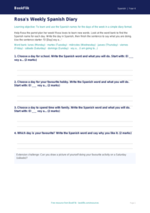 Free Days Of The Week Template | Year 4 Supported | BookFlik