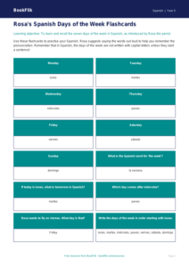 Free Days Of The Week Flashcards | Year 5 Core | BookFlik