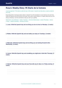 Free Days Of The Week Template | Year 5 Core | BookFlik