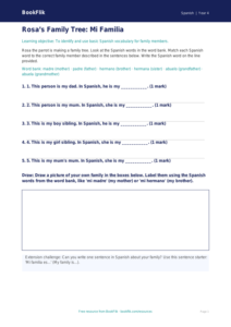 Free Family Activity Sheet | Year 4 Supported | BookFlik