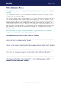 Free Family Comprehension | Year 5 Core | BookFlik