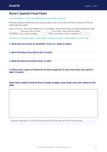 Free Food Track Sheet | Year 4 Supported | BookFlik
