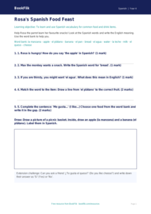 Free Food Worksheet | Year 4 Supported | BookFlik