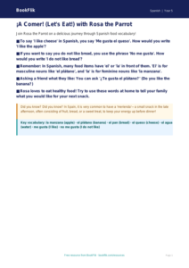 Free Food Poster Worksheet | Year 5 Core | BookFlik