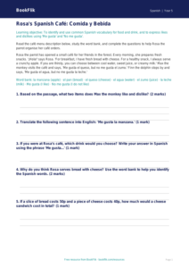Free Food Track Sheet | Year 5 Core | BookFlik