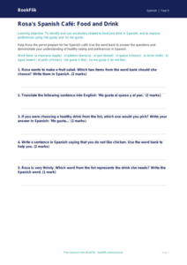 Free Food Worksheet | Year 5 Core | BookFlik