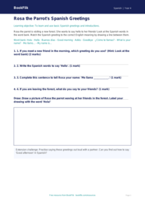 Free Greetings Activity Sheet | Year 4 Supported | BookFlik