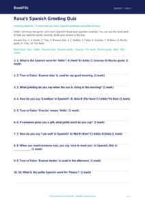 Free Greetings Quiz | Year 4 Supported | BookFlik