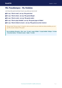 Free Hobbies Poster | Year 4 Supported | BookFlik