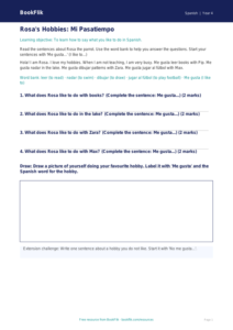 Free Hobbies Track Sheet | Year 4 Supported | BookFlik