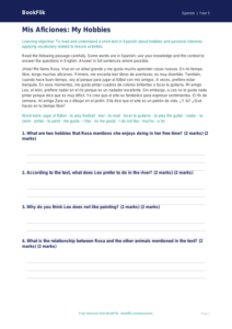 Free Hobbies Comprehension | Year 5 Core | BookFlik