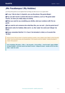 Free Hobbies Poster | Year 5 Core | BookFlik
