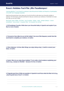 Free Hobbies Worksheet | Year 5 English Activity | BookFlik