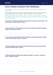 Free Hobbies Worksheet | Year 5 Core | BookFlik