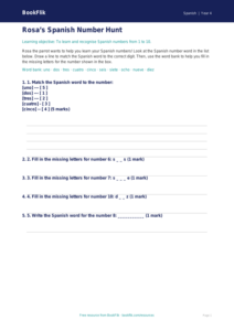 Free Numbers Activity Sheet | Year 4 Supported | BookFlik