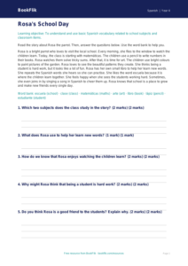 Free Year 4 Reading Comprehension Worksheet | BookFlik
