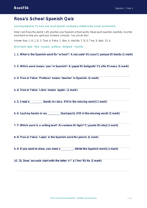 Free Year 4 Educational Worksheet | Printable Quiz | BookFlik