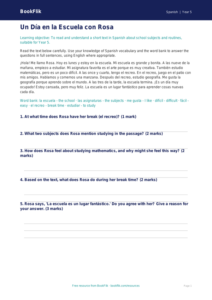 Free Year 5 Reading Comprehension Worksheet | BookFlik