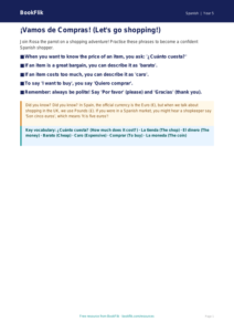 Free Shopping Poster | Year 5 Core | BookFlik
