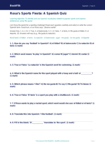 Free Sports Quiz | Year 4 Greater Depth | BookFlik
