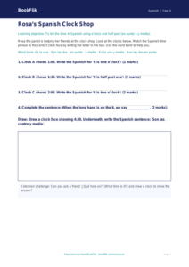 Free Telling The Time Activity Sheet | Year 4 Supported | BookFlik
