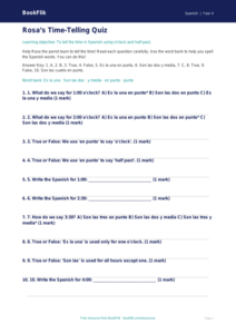 Free Telling The Time Quiz | Year 4 Supported | BookFlik
