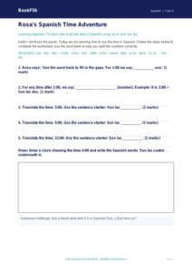Free Telling The Time Worksheet | Year 4 Supported | BookFlik