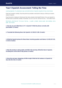 Free Telling The Time Assessment | Year 5 Core | BookFlik