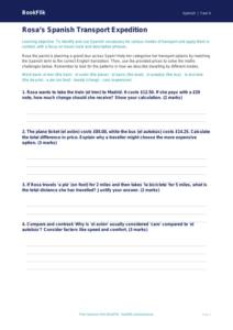 Free Transport Activity Sheet | Year 4 Greater Depth | BookFlik