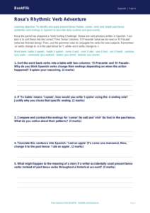 Free Verbs And Tenses Activity Sheet | Year 4 Greater Depth | BookFlik