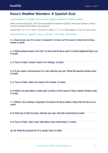 Free Weather Quiz | Year 4 Supported | BookFlik