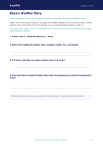 Free Weather Template | Year 4 Supported | BookFlik