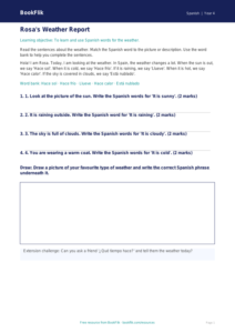 Free Weather Track Sheet | Year 4 Supported | BookFlik