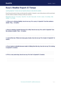 Free Weather Worksheet | Year 4 Supported | BookFlik