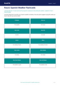 Free Weather Flashcards | Year 5 Core | BookFlik