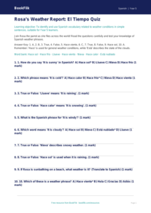 Free Weather Quiz | Year 5 Core | BookFlik