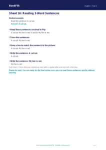 Free English Track Level 3A Sheet 16 | Year 1 | BookFlik