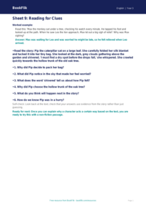 Free English Track Level D Sheet 9 | Year 3 | BookFlik