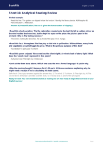 Free English Track Level F Sheet 16 | Year 5 | BookFlik