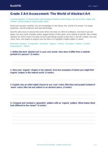 Free Abstract Art Assessment | Grade 3 | Art | BookFlik