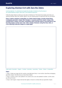 Free Abstract Art Drawing Sheet | Grade 4 | Art | BookFlik